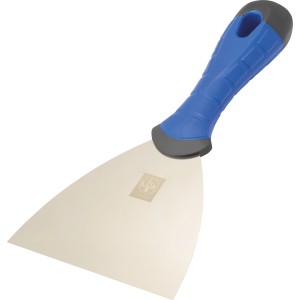 LUX Spachtel Comfort 120 mm mit blauem Griff für Maurer- und Putzarbeiten.