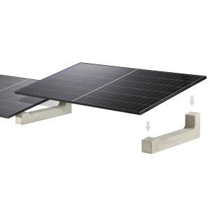 Graue Kann Solarmodulhalter aus Beton für die Freiaufstellung von PV-Modulen.