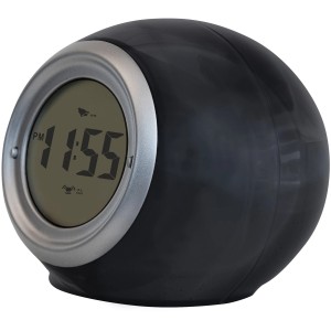 Fackelmann Wasseruhr Grau, batterielos, mit LCD-Display, 11x9x10cm. Tischuhr für Schlafzimmer & Büro.