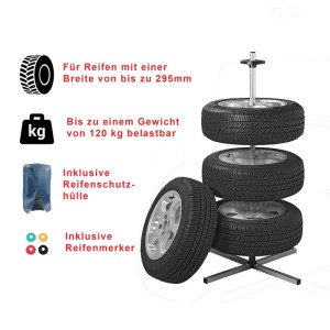 Westfalia Felgenbaum für Reifen Bis Ø 295 mm Metall Schwarz