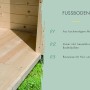 Detailaufnahme Karibu Gartenhaus Skanderborg: Boden aus Massivholz mit Nut- und Federbrettern.