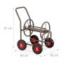 Relaxdays Schlauchwagen Stahl Braun mit Kurbel 81 cm x 50 cm x 80 cm 10,1 kg_4