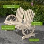 Outsunny Gartenbank aus Holz mit radförmigen Armlehnen für 2 Personen.