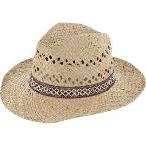 Herrenhut Jules aus Stroh mit Hutband, ideal für Garten und Freizeit.