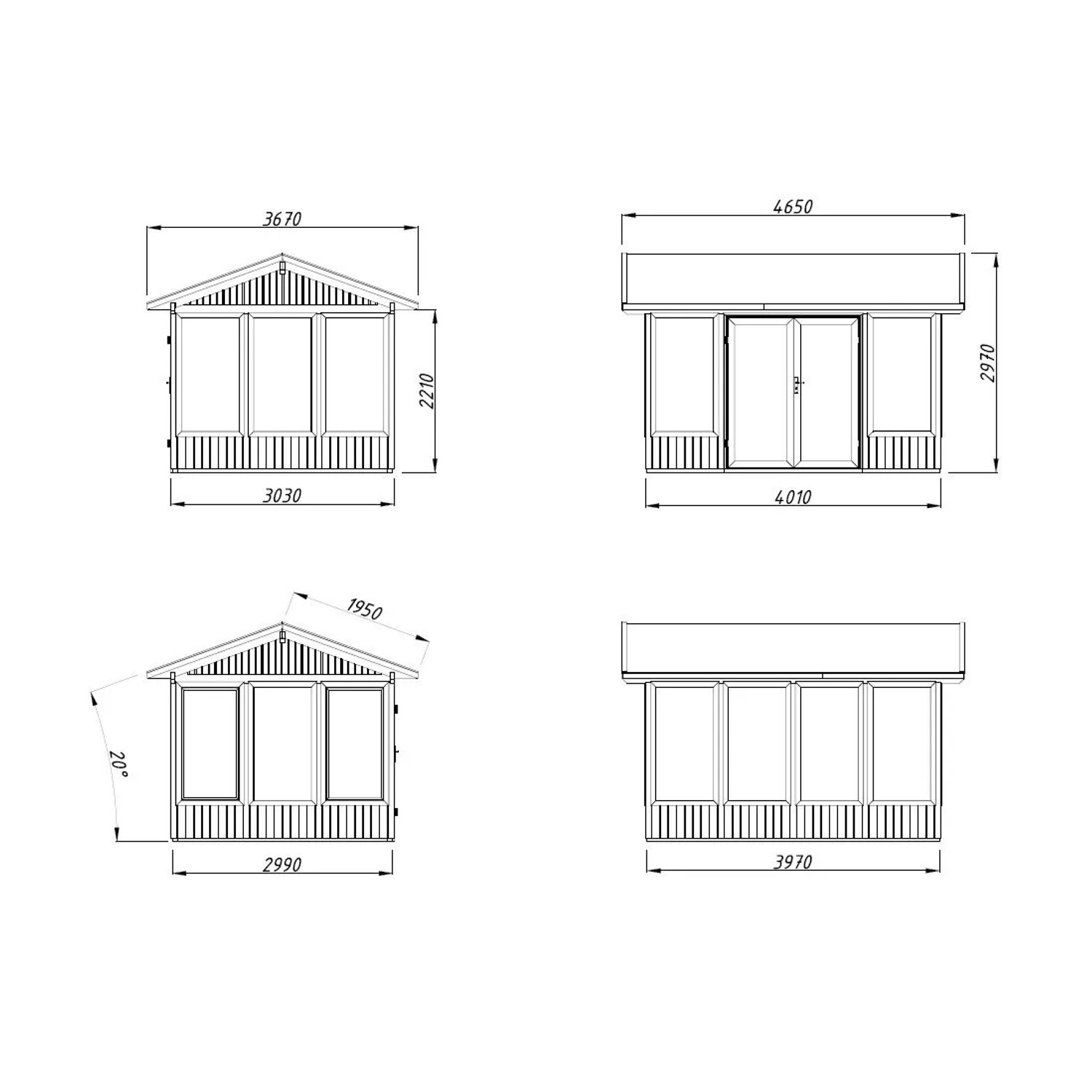 Palmako Pavillon Isabella 401 x 303 cm Naturbelassen FSC®_4