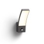 Anthrazitfarbene Philips LED Aussenwandleuchte Splay mit Bewegungsmelder.