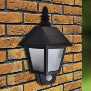 vidaXL Solar-Wandleuchten 2 Stk mit Bewegungsmelder Schwarz 277124
