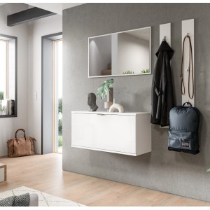 Inn.Furn Garderoben-Set 4-teilig in Weiß Hochglanz 147 cm SystemX