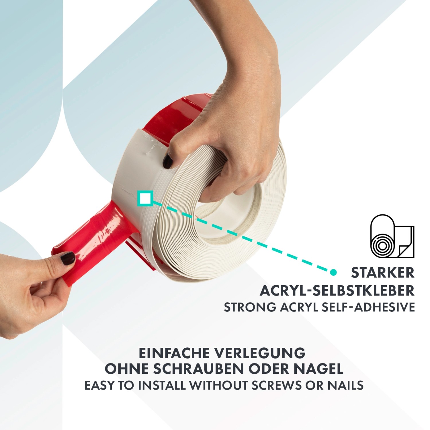 Rolle KARAT Sockelleiste Oslo Eiche, selbstklebend mit Acryl-Klebestreifen für starken Halt.