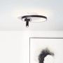 Moderne, 2-flammige LED-Deckenleuchte Eunomia in Schwarz/Weiß, 35x30 cm. Schwenkbarer Kopf.