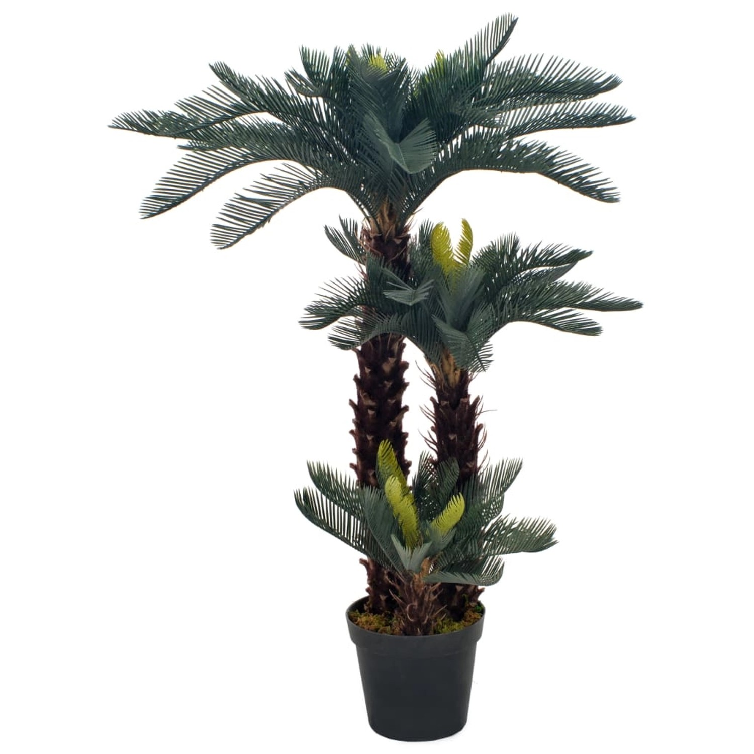 furnicato Künstliche Pflanze Cycas-Palme mit Topf Grün 125 cm günstig online kaufen