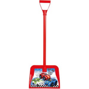 Roter SONNECK Kinder Schneeschieber Bambini mit Auto-Motiv für kleine Kinderhände.