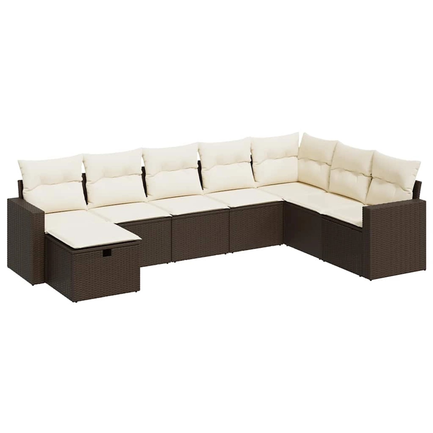 vidaXL 8-Tlg Garten-Sofagarnitur mit Kissen Braun Poly Rattan 3325439 günstig online kaufen