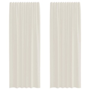 vidaXL Voile Vorhänge mit Stangentaschen 2 Stk Creme 4102180