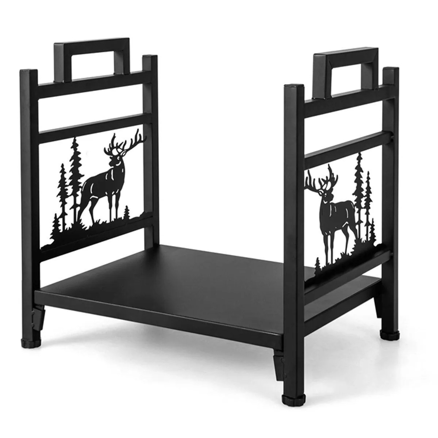 Costway Kaminholzregal Kaminholzständer Aus Metall mit Griffen