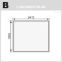 Fundamentplan Karibu Holz-Gartenhaus Sitten 3, Maße 2415 x 1825 mm.