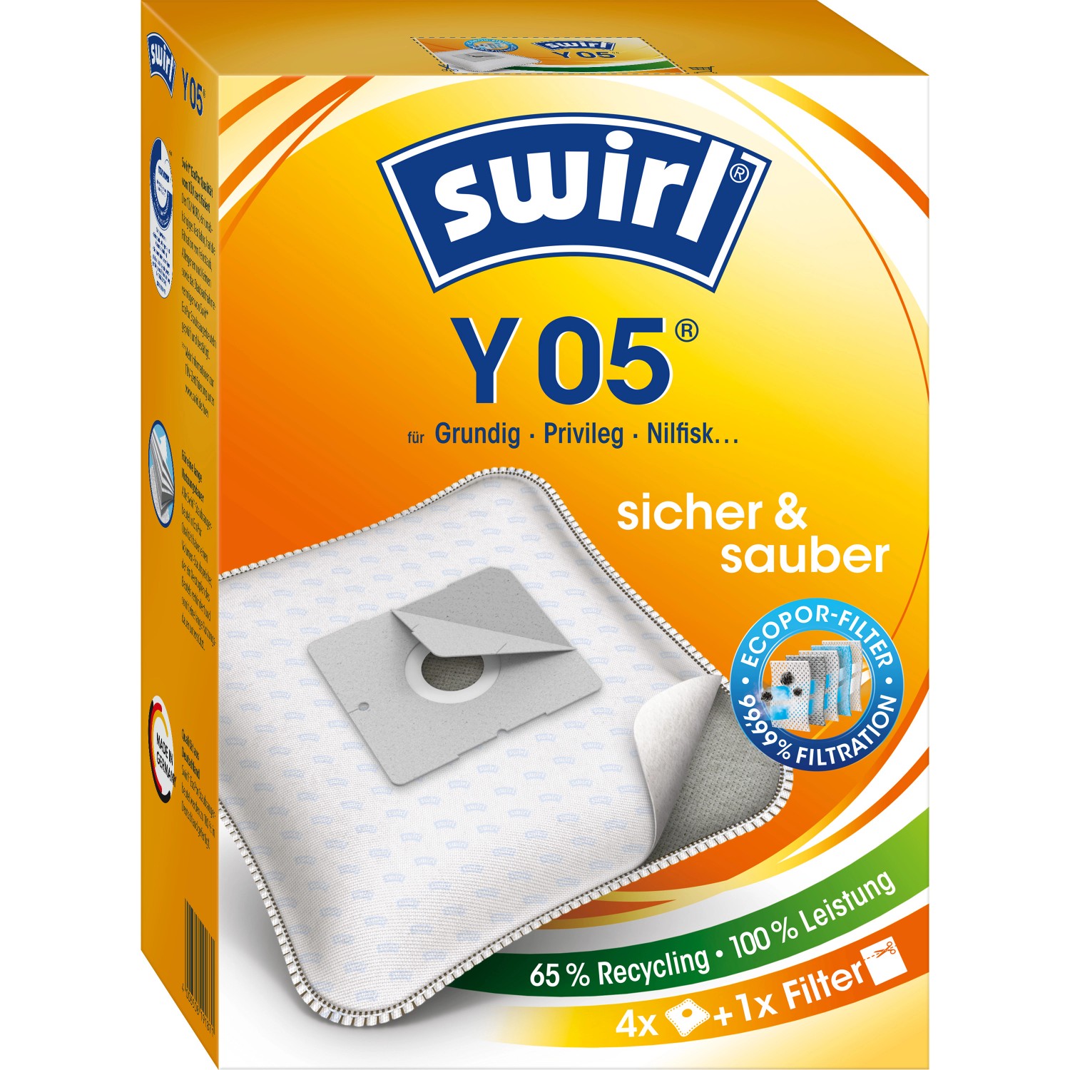 Swirl® Staubsaugerbeutel Y 05® EcoPor® 4 St.