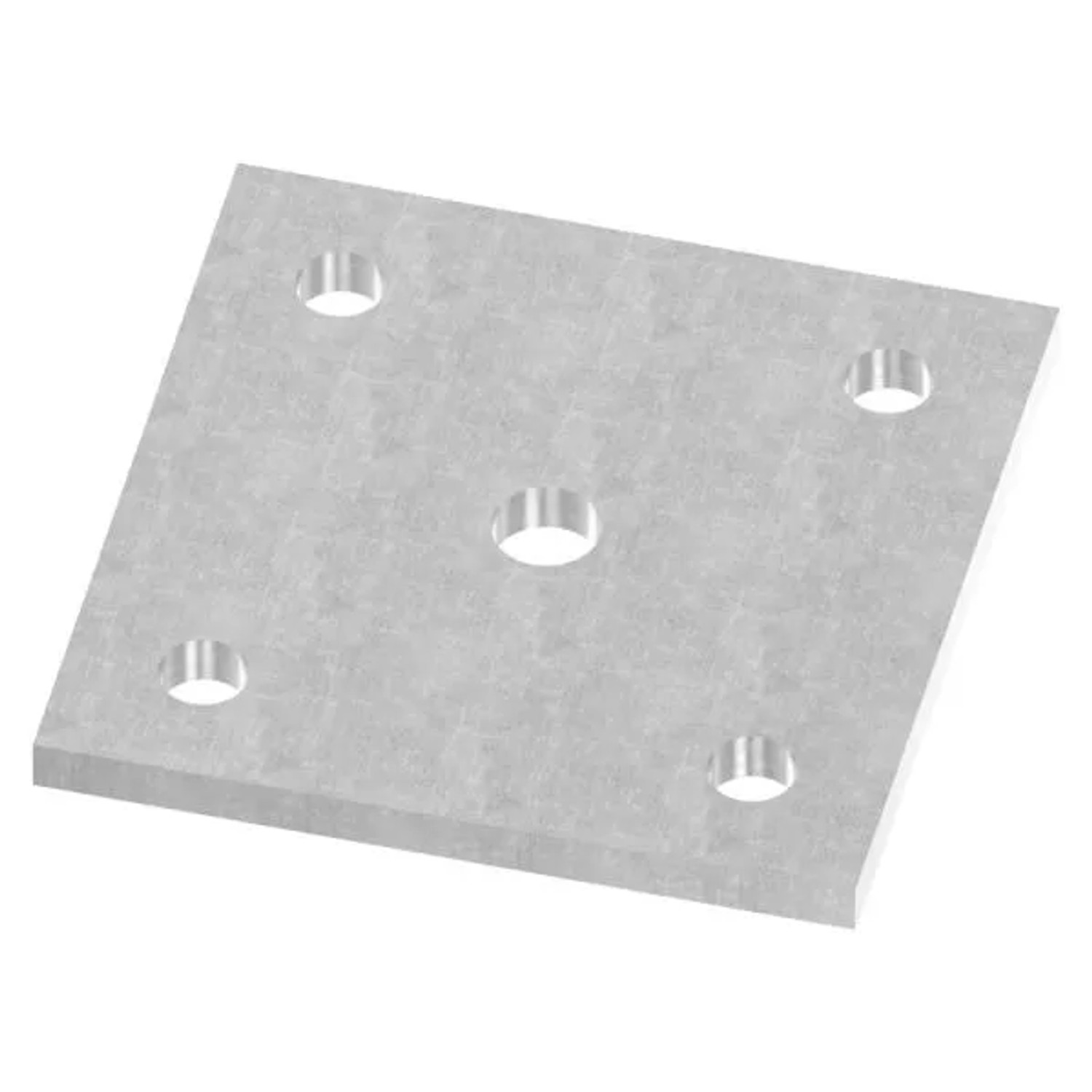 FeNau Ankerplatte 120x120x8 mm 5 Bohrungen Stahl Roh