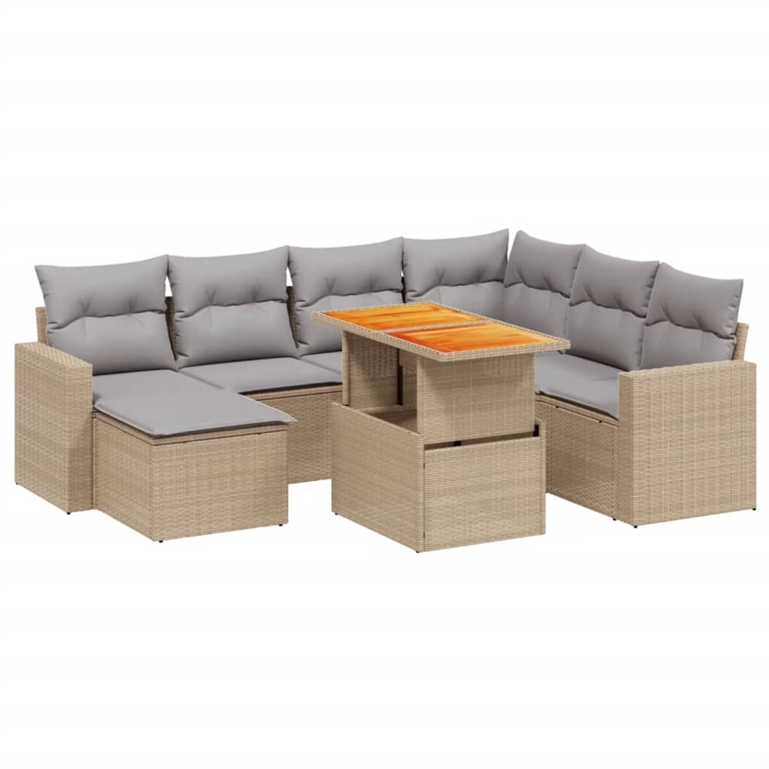 vidaXL 8-tlg Garten-Sofagarnitur mit Kissen Beige Poly Rattan Modell 294 günstig online kaufen