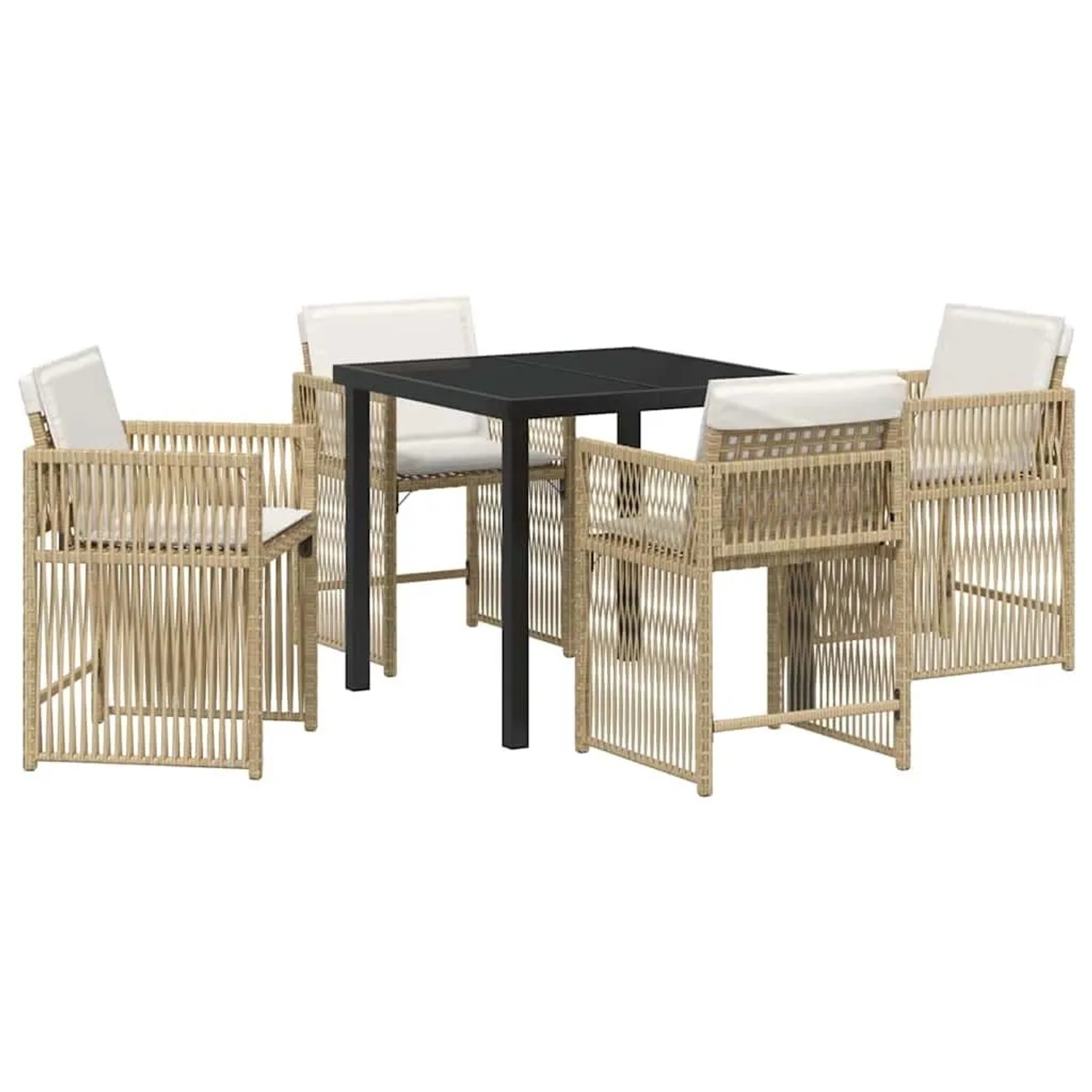 vidaXL Garten Essgruppe 5-Tlg Beige Poly-Rattan 3380785 günstig online kaufen