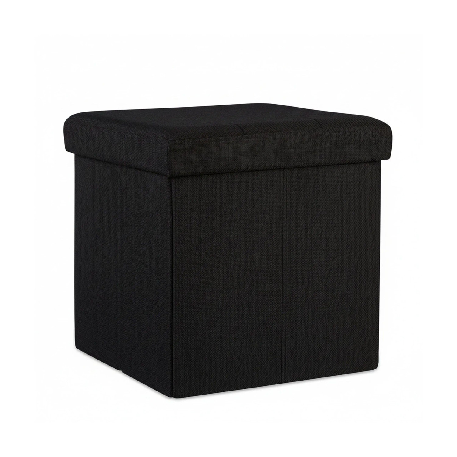 Relaxdays Sitzhocker Leinen Schwarz Faltbar Stauraum 38 cm x 38 cm x 38 cm 2,5 kg