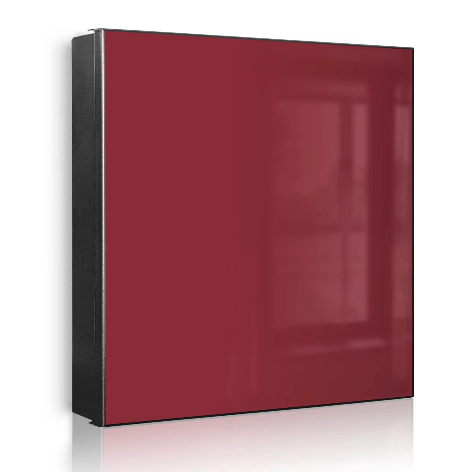 Banjado Großer Schlüsselkasten Metall 30x30cm Schwarz Scharnier Links 50 Haken Beschreibbar Magnetisch Motiv Burgund