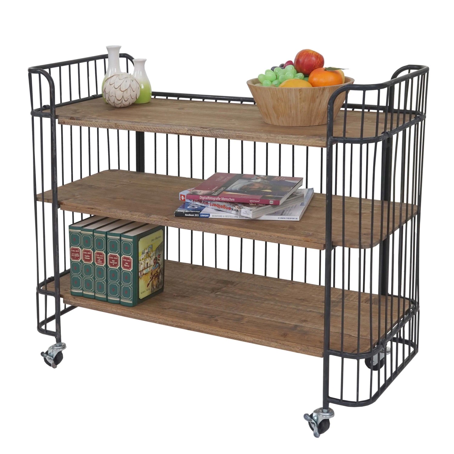 Mcw Rollwagen A43 Tanne Holz Massiv Vintage 84x98x36cm
