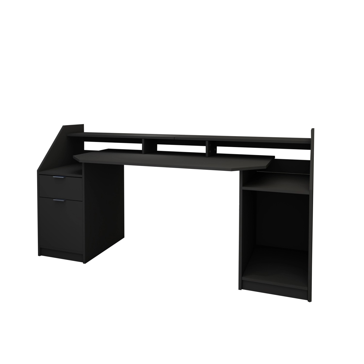 ML-Design Computertisch mit Schublade Tür Stauraum 179,8x90,6 cm Schwarz Ho günstig online kaufen