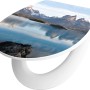 WC-Sitz Suquia mit Berglandschaft-Motiv, Absenkautomatik und Quick-Release Funktion.