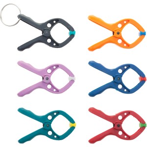 wolfcraft Mini-Federzwingen Microfix S, 6er-Set in verschiedenen Farben. Spannwerkzeug für Modellbau.