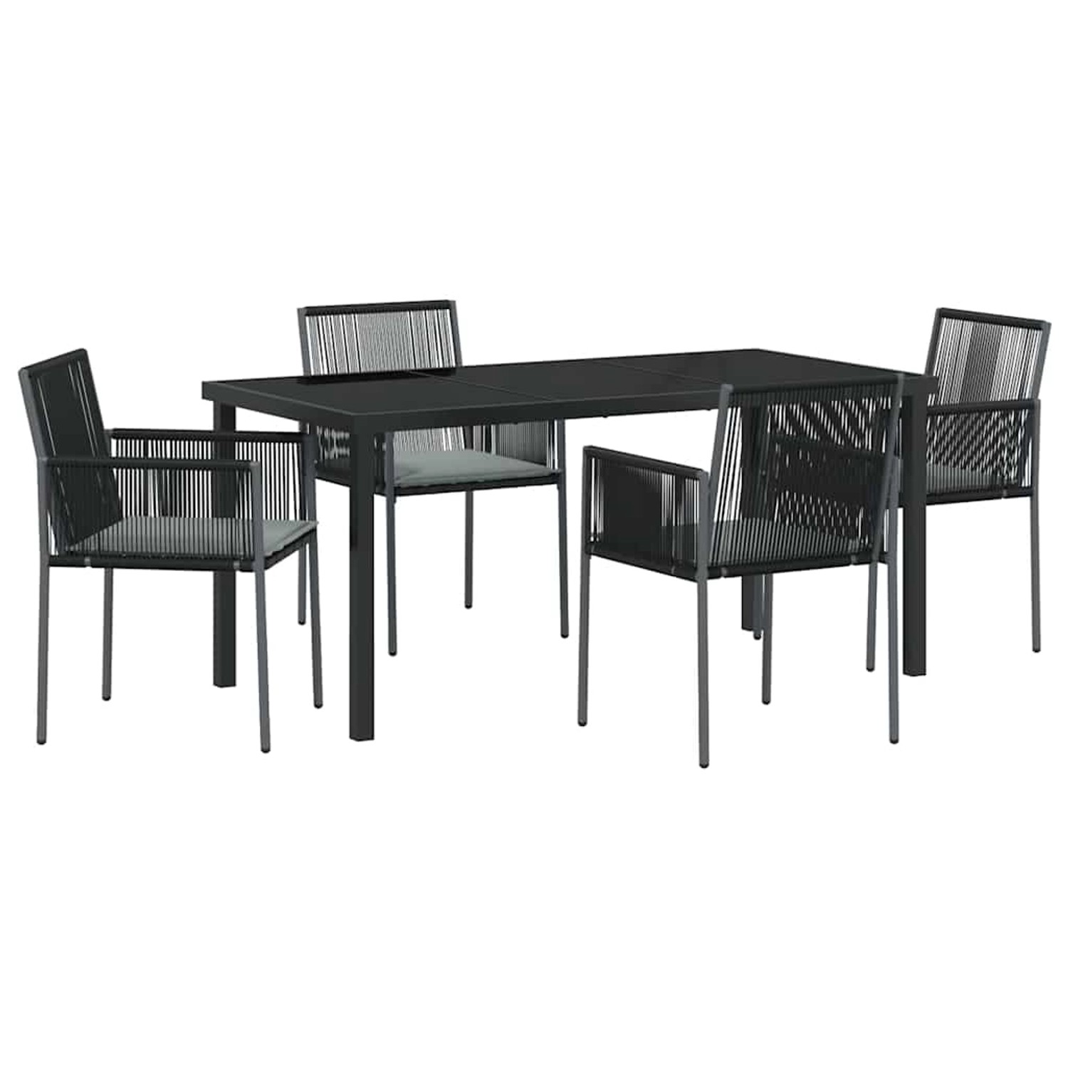 vidaXL Garten Essgruppe 5-Tlg Schwarz Poly Rattan 3379110 günstig online kaufen