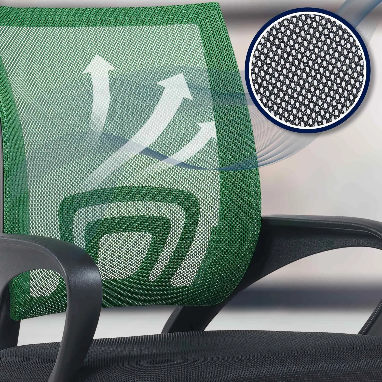 DELUKE Bürostuhl Ergonomisch ZEOS Schreibtischstuhl Mit Netzbespannung Höhenverstellbarer Drehstuhl 120 Kg Grün