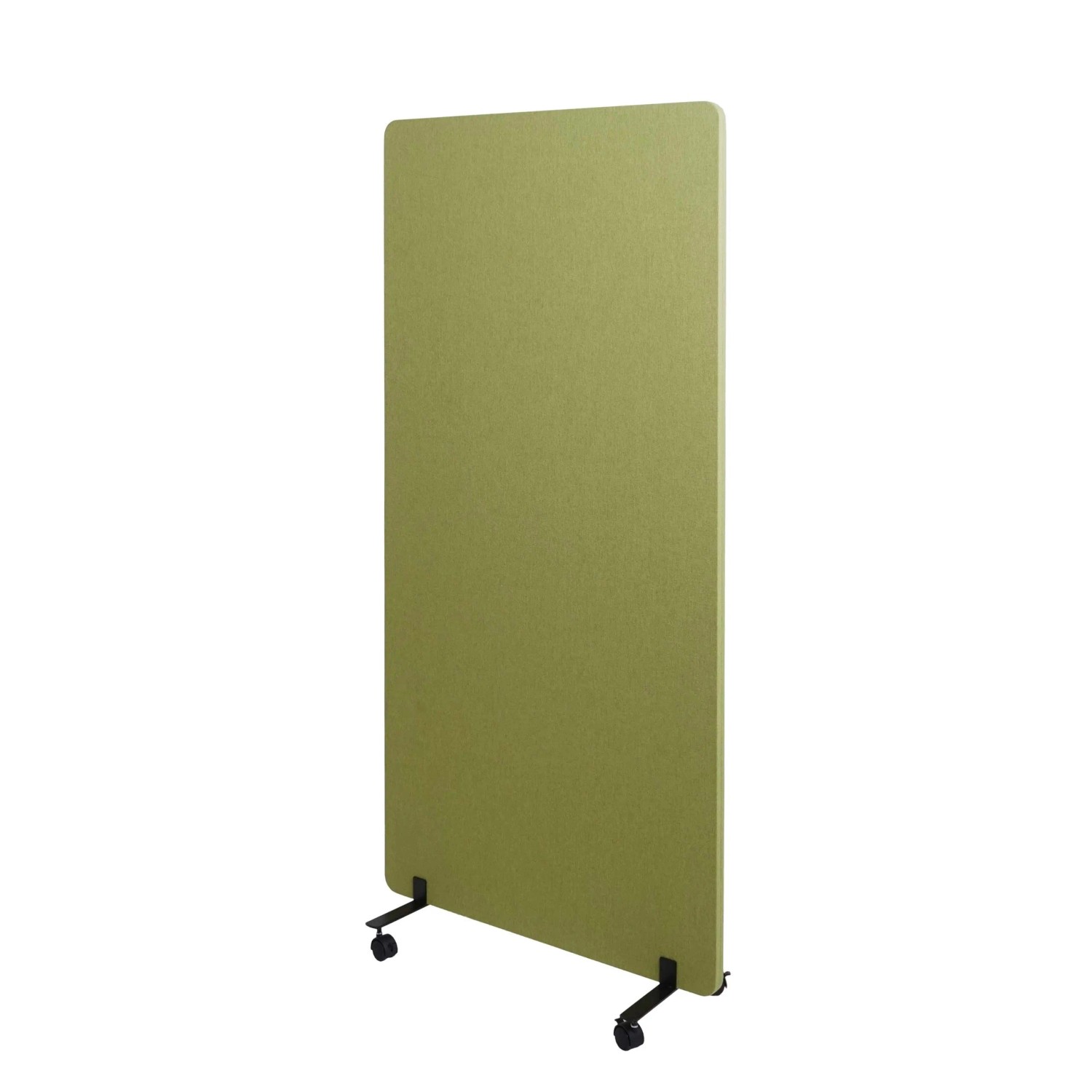 MCW Akustik-Trennwand G77 Doppelwandig Rollbar Textil 167x80cm Grün