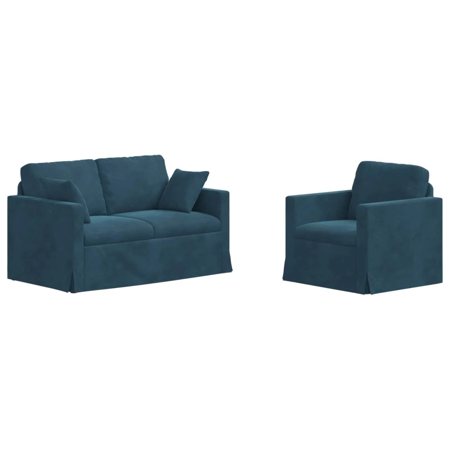 Thumbnail - vidaXL Sofa Set 2-Tlg Blau 138 x 78 x 80 cm Samt 3407515
