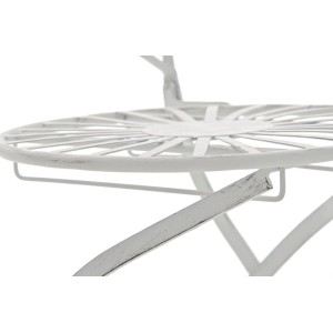 Detailansicht: Weißes Metall-Bistroset FUVER, Teil des DELUKE Balkonmöbel-Sets.