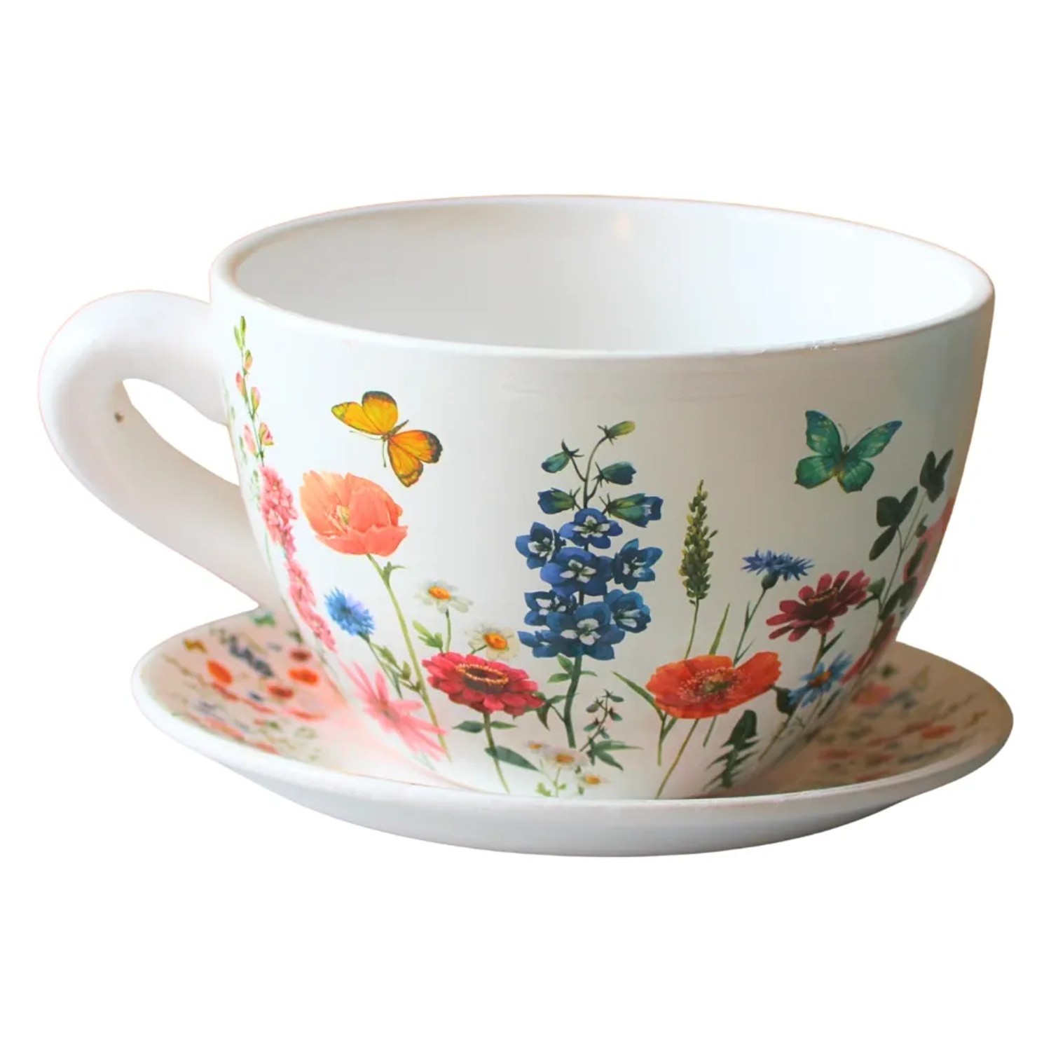 Dekohelden24 Blumentopf Pflanztasse Pflanzkübel Pflanzgefäß L/B/H 25 x 23 x14 cm