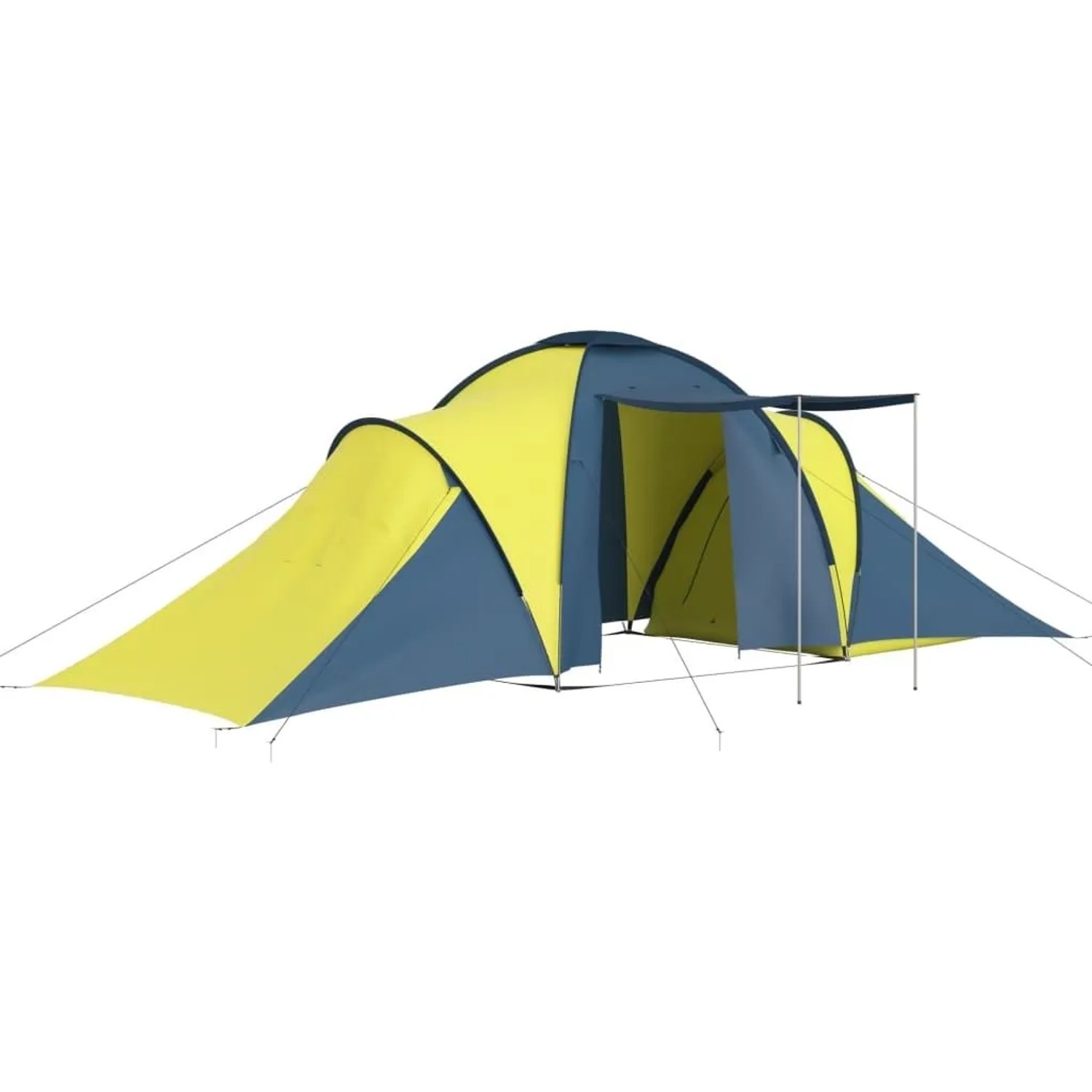 Furnicato Campingzelt Familienzelt 6 Personen Blau Gelb 576 X 235 X 190 Cm