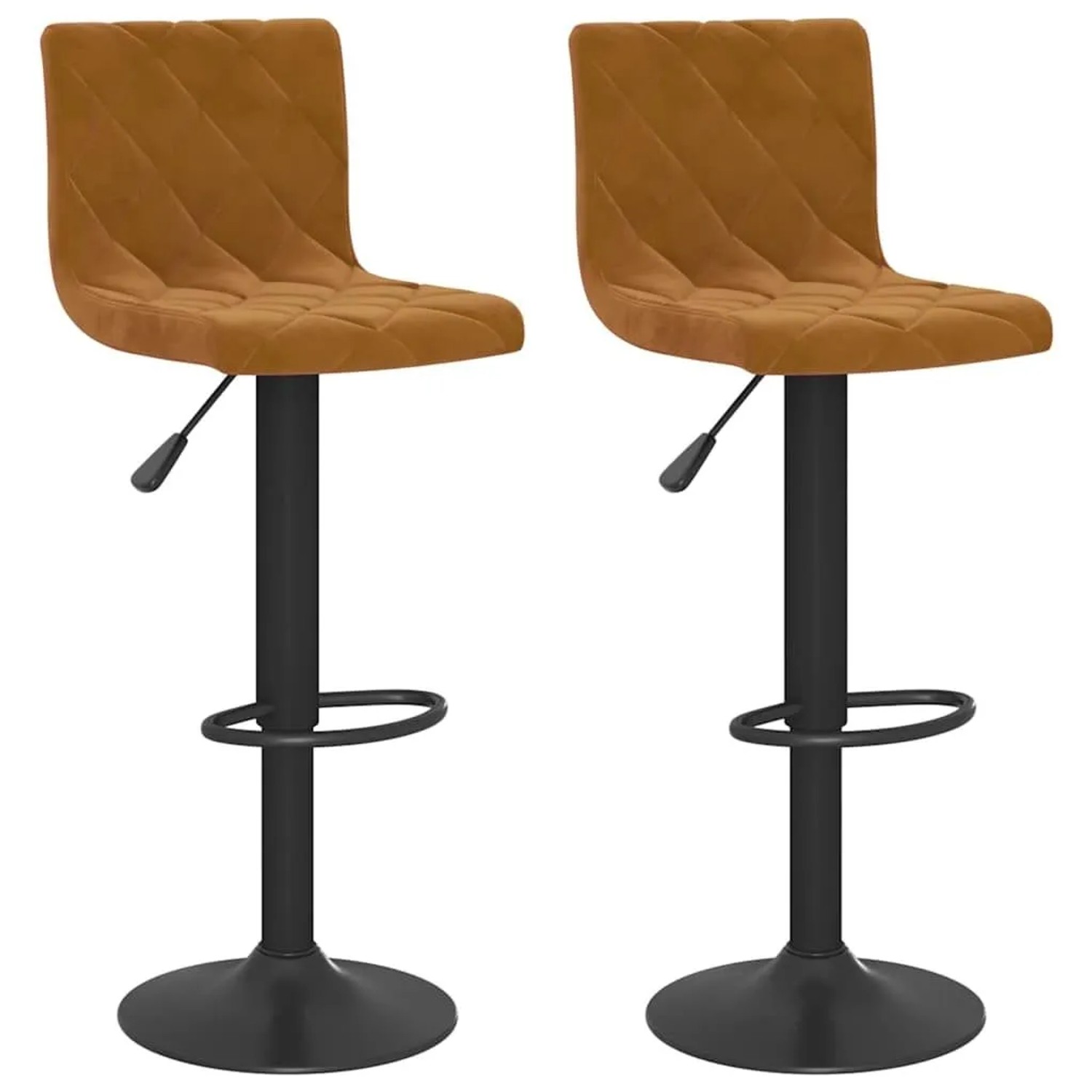 vidaXL Barhocker 2 Stk Braun Samt 333729