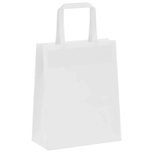 vidaXL Papiertragetaschen 250 Stk mit Henkeln Weiß 18x8x22 cm 4101838