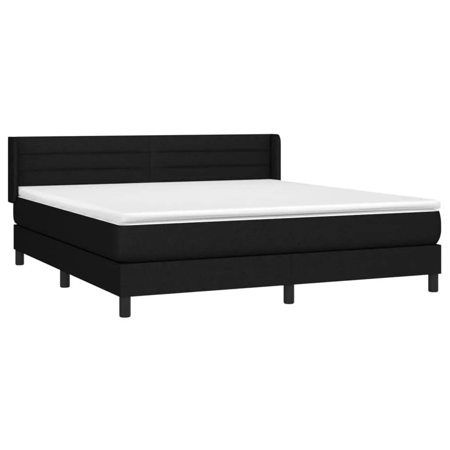 vidaXL Boxspringbett mit Matratze Schwarz 180x200 cm Stoff 3129811 günstig online kaufen