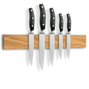DELUKE Magnetleiste Messer aus Eichenholz KYLO STARKER Magnet 40cm Breite Messerhalter Magnetisch Holz Küchenmesser Organizer