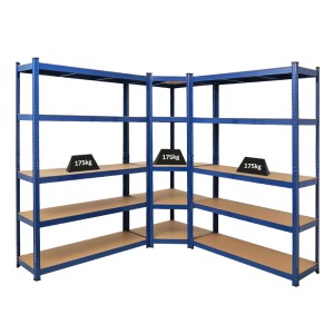 Blaues PROREGAL Mega Deal Eckregal & Schwerlastregal Set, 180x190x40cm, Fachlast 175kg.