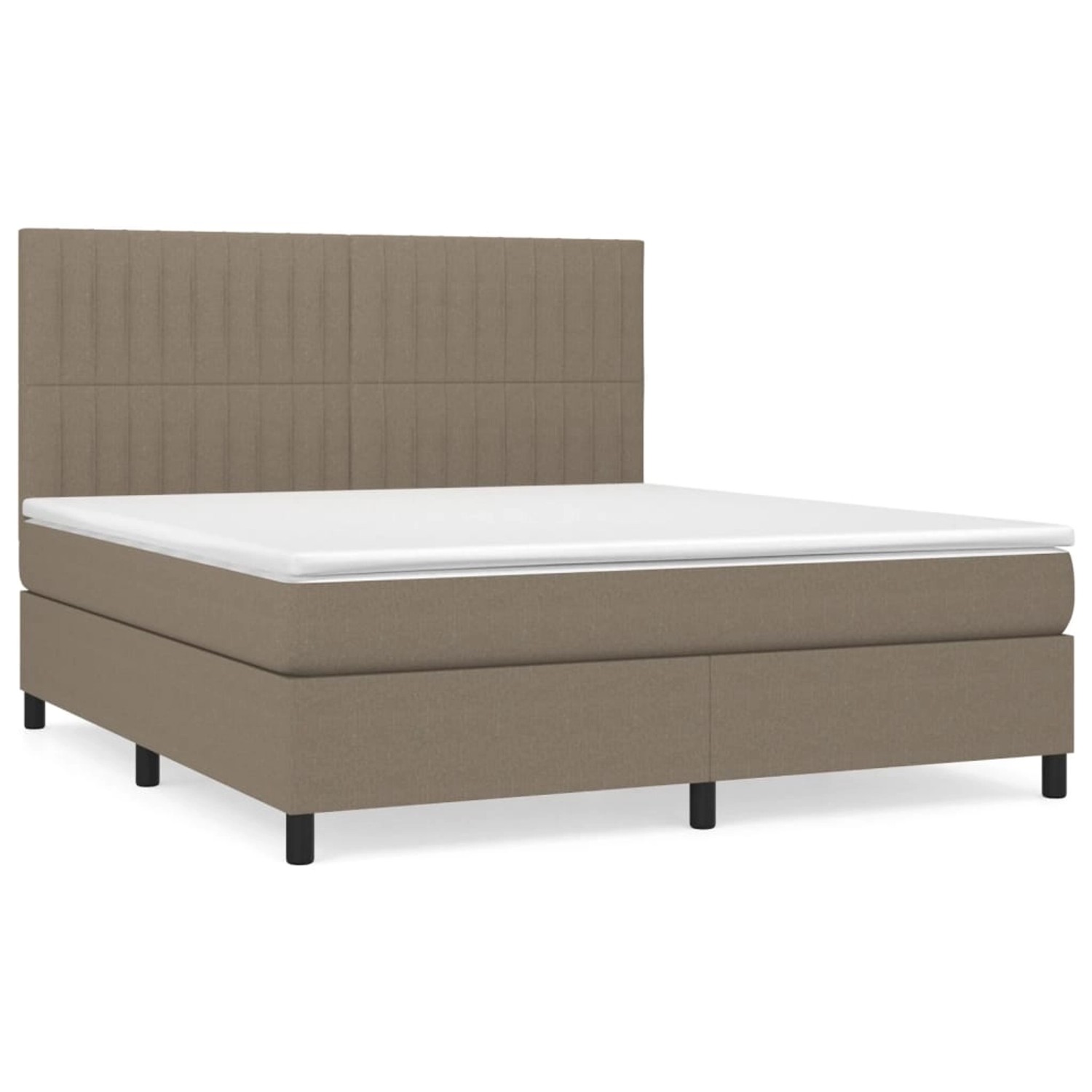 vidaXL Boxspringbett mit Matratze Taupe 160x200 cm Stoff1466004 günstig online kaufen