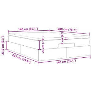 vidaXL Ottoman-Bett mit Matratze Dunkelgrau 140x200 cm Samt 3311190