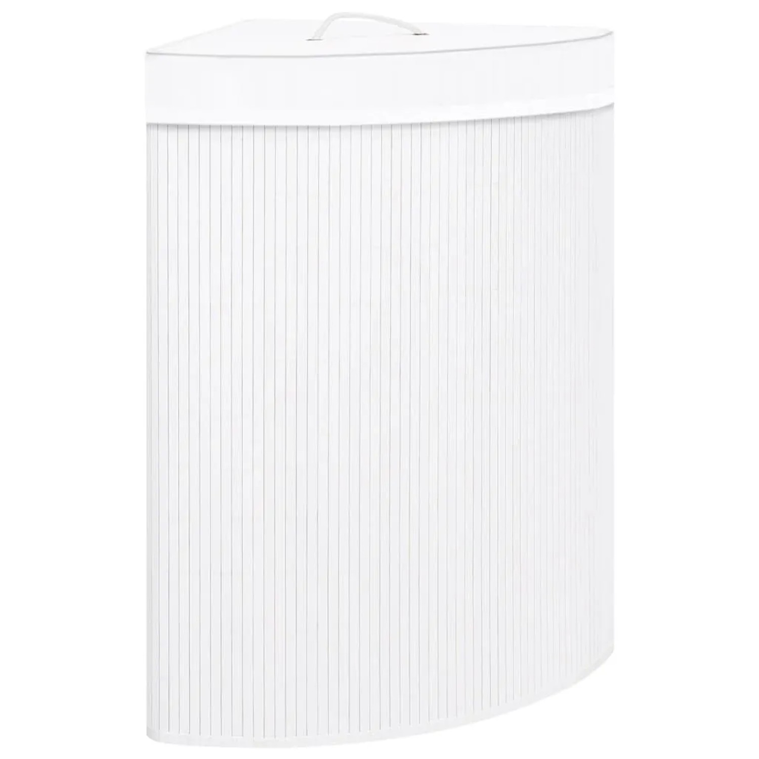 vidaXL Eck-Wäschekorb Bambus Weiß 60 L 320763
