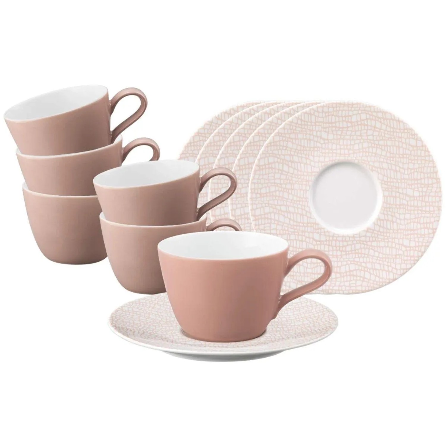 Seltmann Weiden Life Fashion Kaffeetasse mit Untertasse 6er Set Posh Rose