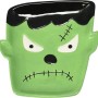 Grüner Halloween Teller aus Dolomit im Frankenstein Design, 16 cm.