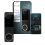 Philips Hue Türklingelkamera Secure, kabelgebunden, schwarz. Videoüberwachung mit App-Steuerung.