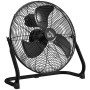 Schwarzer HOMCOM Tischventilator/Windmaschine mit Metallgehäuse und drei Rotorblättern.