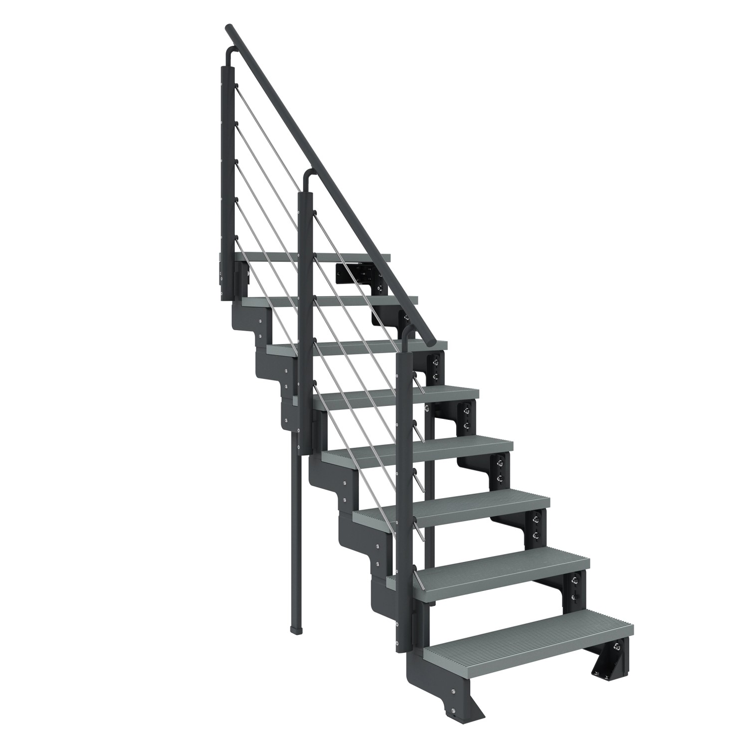 Dolle Außentreppe Gardentop Anthrazit 8 Stufen 80 cm Grau Ohne Geländer günstig online kaufen